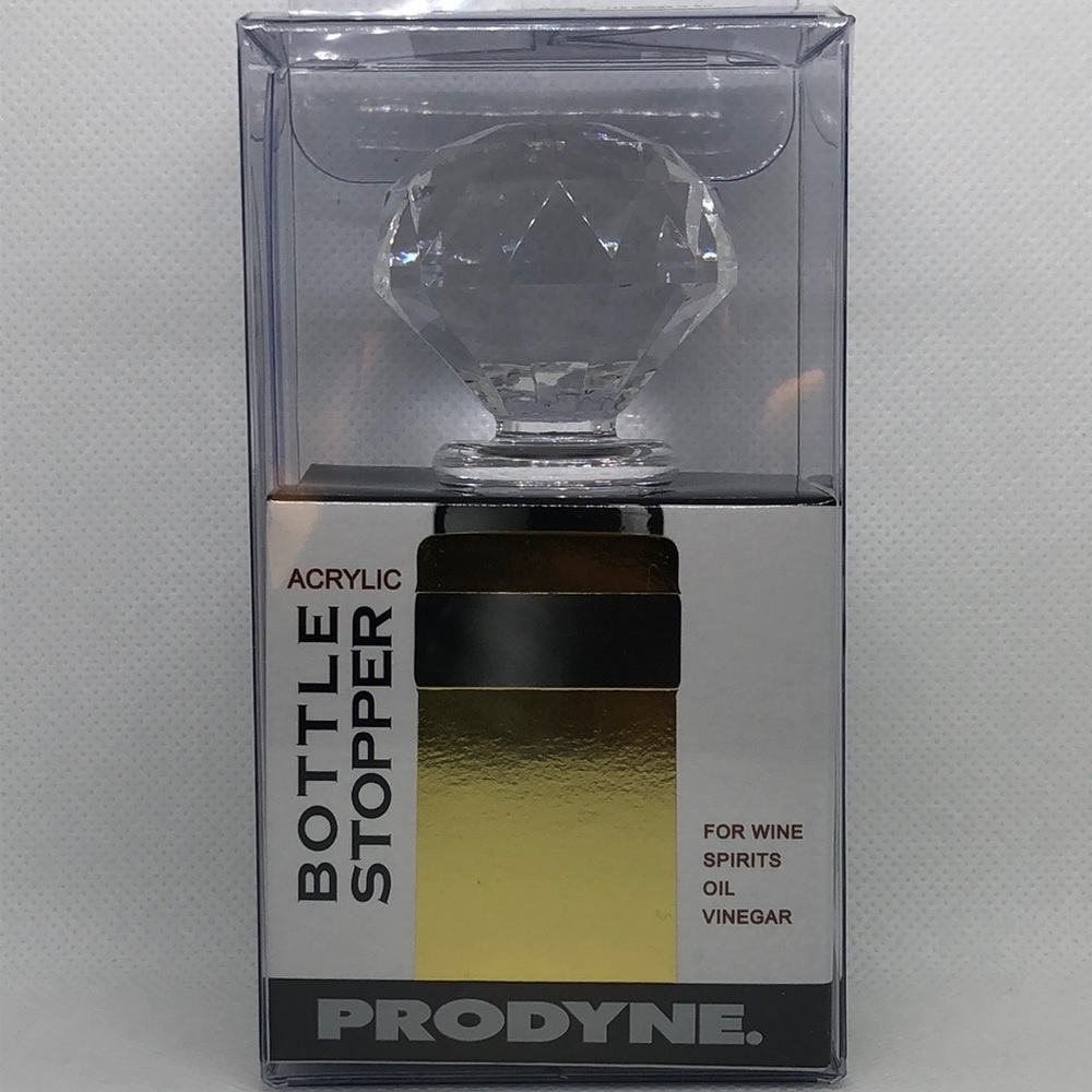 🍷 Prodyne Solid Crystal Clear Bottle Stopper For Wine Spirits Oil Vinegar 🍷NIB